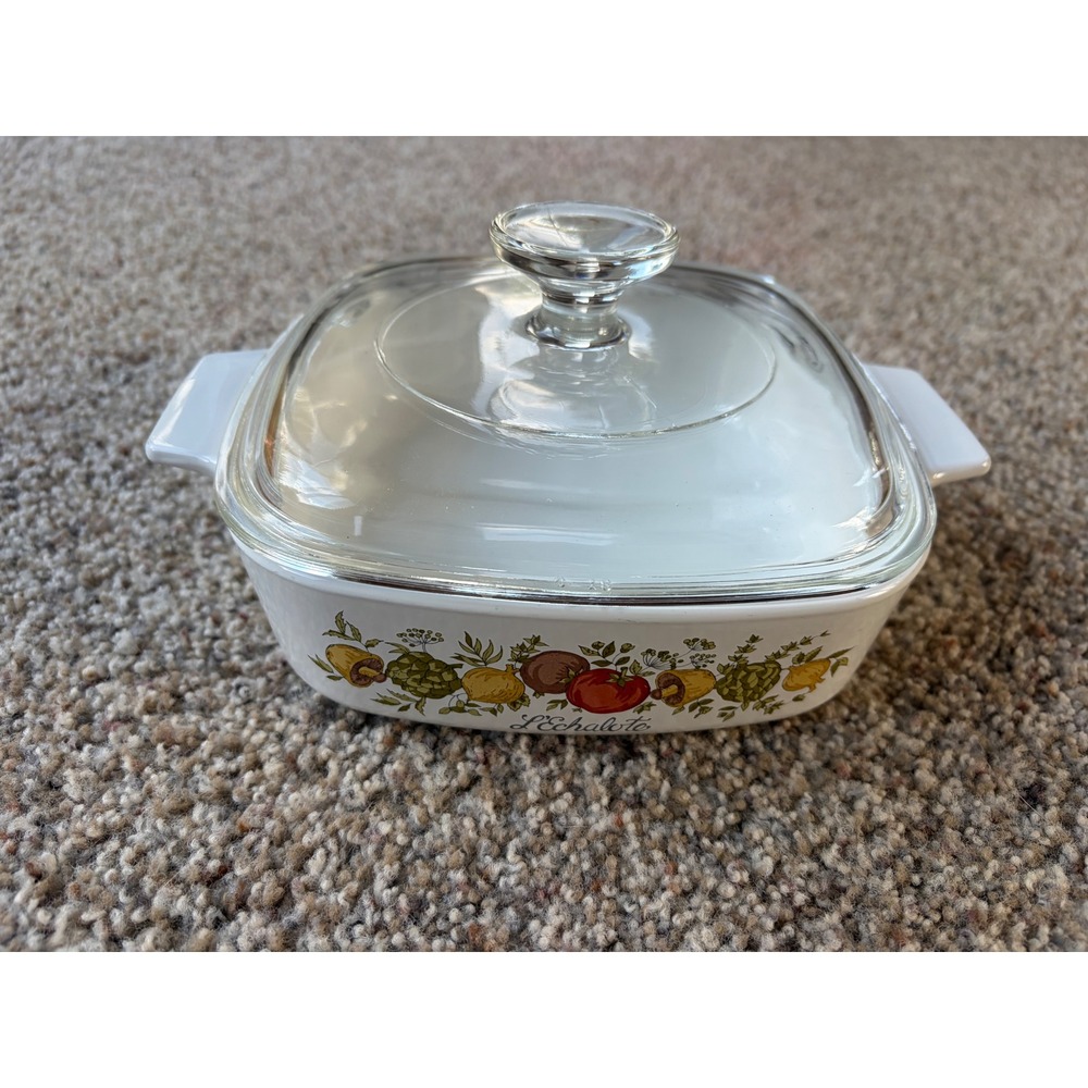 Vintage Corning Ware Spice O Life L'Echalote 1 Quart Casserole Dish A-1-B Lid